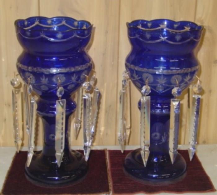 Pair Of Glass Lusters