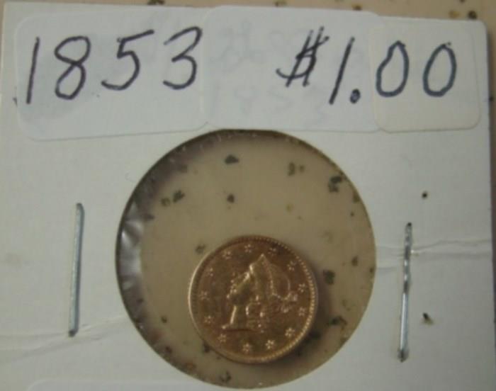 1853 Gold $1.00 Coin
