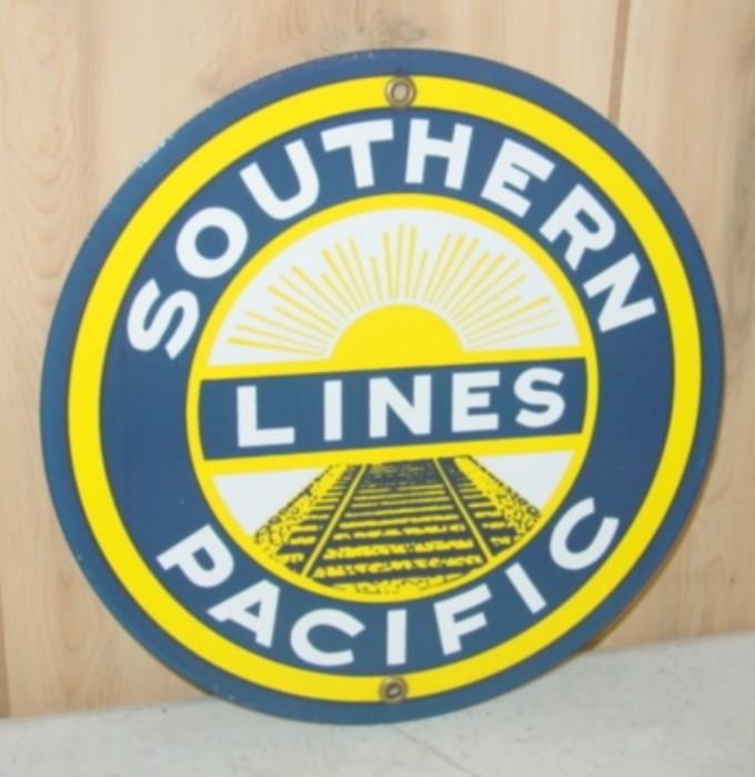 Porcelain Southern Lines Pacific Sign