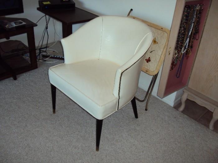 Leather nail head Mid Century Chair 