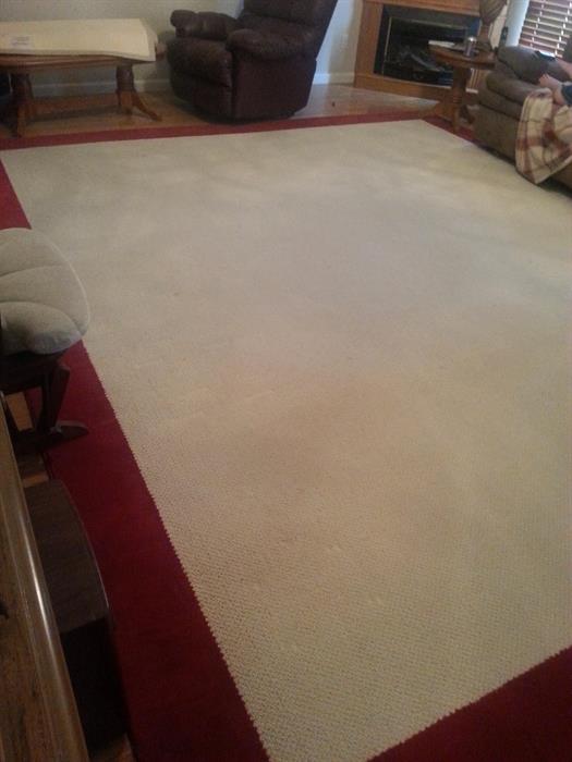 Room size rug for living room or den or bedroom underneath a bed.  In good condition and reasonably priced.