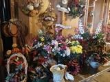 Large selection of spring flower arrangements and loose silk flowes.