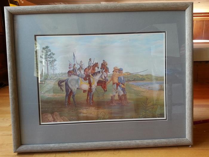One of three Civil War framed and signed prints by Dick Lopeman.  These are the Heritage Series.