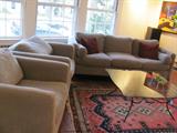 Mitchell Gold - Crate & Barrel Down Filled - Like New; Sofa, and 2 Club Chairs