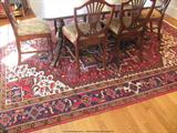 Duncan Phyfe Brass Hardware, Dining Room Table, 3 Leaf''s, Gear-Driven, The Watertown Slide" Watertown, Wisconsin - Watertown Table Slide Corp
66X44X30 + three 12" leafs
6 Upholstered Shield Back Chairs