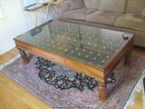 Antique Repurposed Coffee Table - IRON Door/Gate original! (A must see/have!)