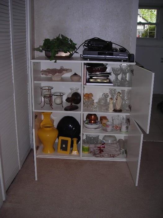 glassware and cabinets