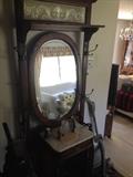 vintage hallway stand with mirror