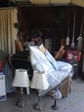 lamps, chest, reclining chair, garage, tools
