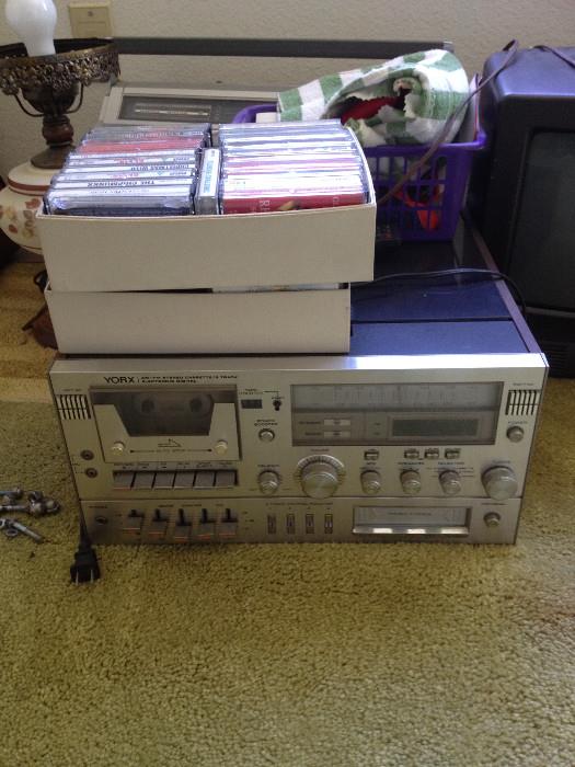 80s York cassette player and speakers