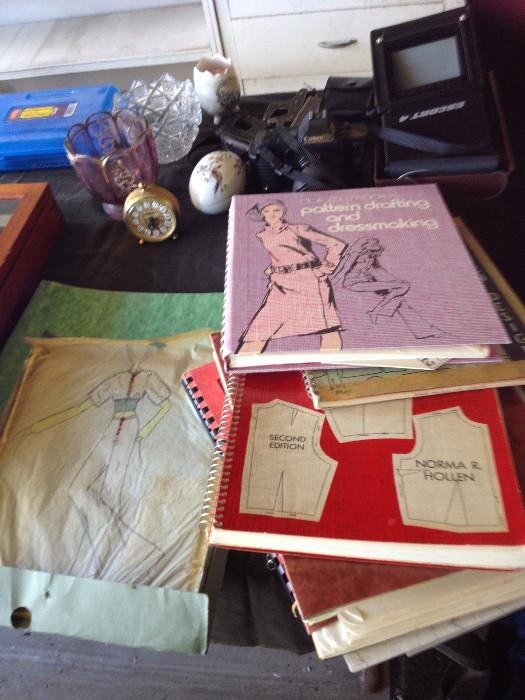 vitnage pattern and dressmaking books, fashion scetches