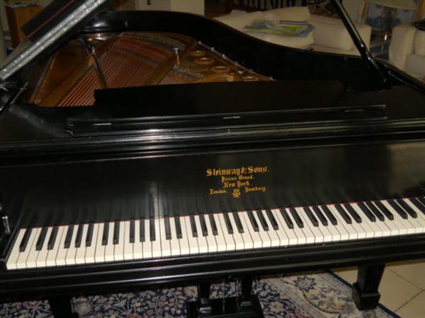 Professionally restored exquisite antique 1890 Steinway Model B Grand Piano with genuine original Ivory's