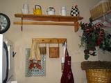 3 of 5 (2 middle tea pots & black & white checkered item) shelf items shown here have been pulled by the owner, sorry.