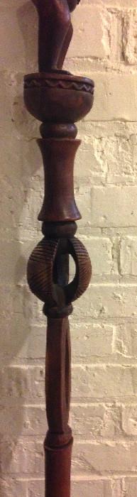 Carved wood African talking stick