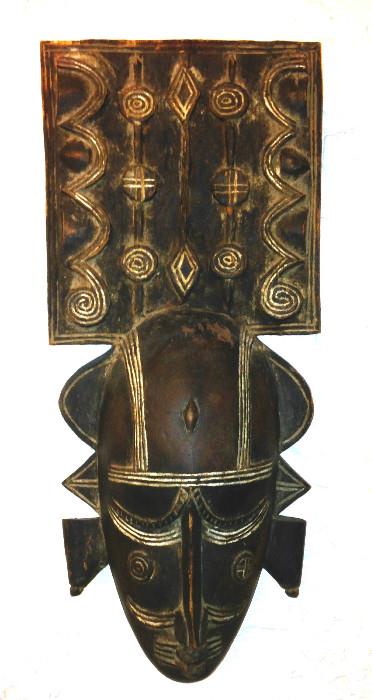 Carved wood African masks