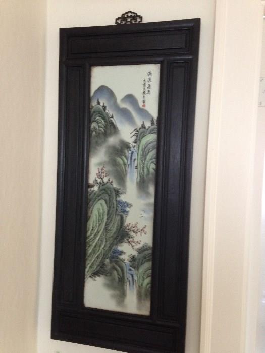 Asian framed art piece
