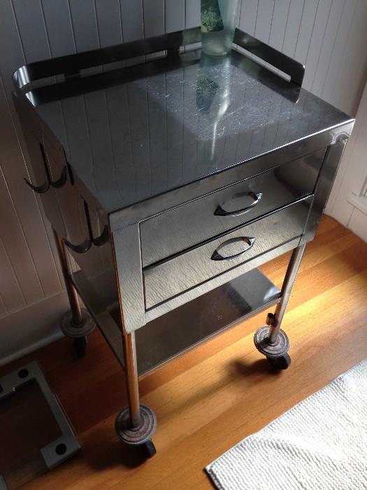 Metal rolling dental cart for storage in any room