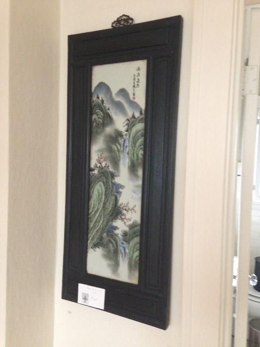 Antique Japanese painting on glass