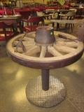 Wagon wheel table, cattle brands
