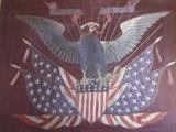 Silk on Silk Hand stitching, embroidery, Early american, primitive, E. Pluribus Unum. 