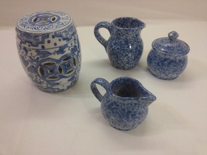 Speckled Blue / White Pottery