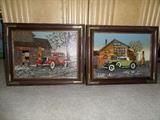 Framed Antique Car Art