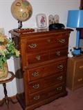 Five Drawer Highboy- Lighted Globe