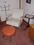 Mid Century Chair and Footstool