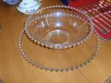 Vintage Imperial Candlewick Bowl and Round Serving Platter
