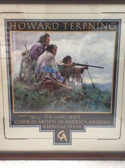 Signed and framed poster by Howard Terpning