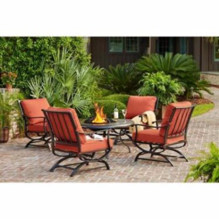 http://bidonfusion.com/m/lot-details/index/catalog/2591/lot/263458/
Lot of Outdoors with $600 ESTIMATED retail value. Lot includes
Hampton Bay Redwood Valley 5-Piece Patio Seating Set with Fire Pit and Quarry Red Cushion
