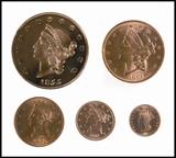 lot #50, 86, 139, 170 & 190 - GOLD COINS