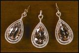 lot #626 & #627 - MORGANITE & DIAMOND PENDANT AND EARRINGS