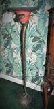 Brass Snake & Art Glass Torchiere