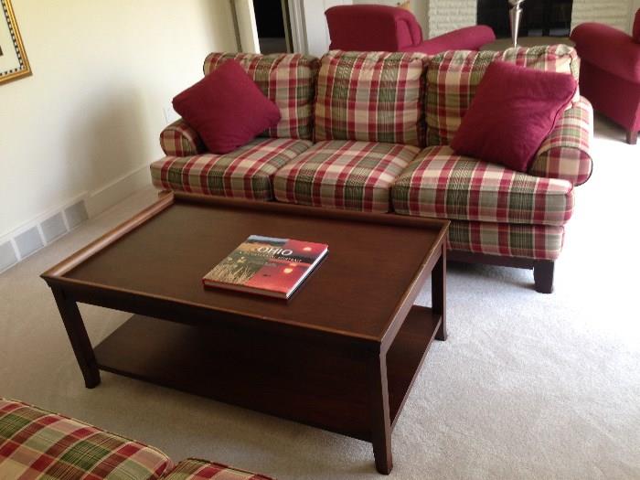 Another plaid sofa and coffee table