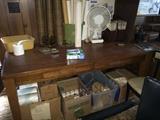 #6 5 foot long oak table w drawers $75 