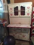 #38 white wood cabinet $250