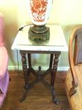 #49 Marble Top with Mirror End Table $100 