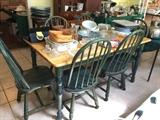#53 Green Chairs (6) with Table $175