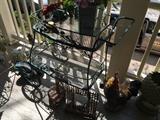 #71 Green Rolling Tea Cart $150 —