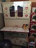 #37 White/Red Painted Cabinet $250 —