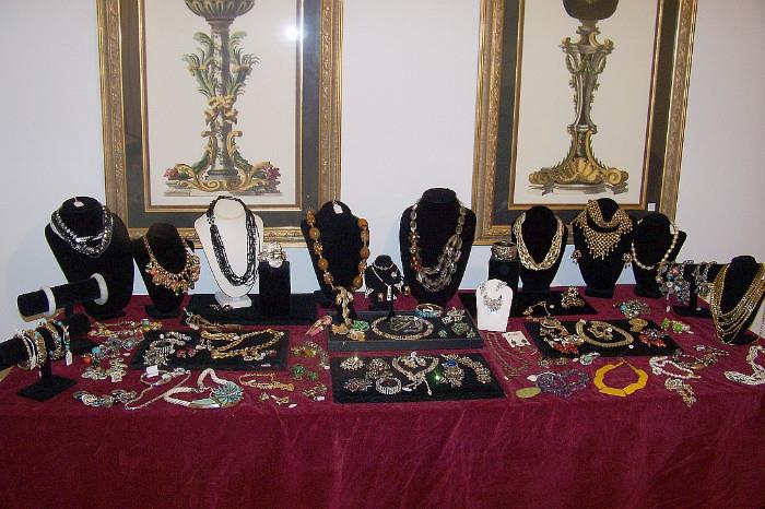 We have a wide selection of good custume jewelry from 3 different estates.  Many are signed with vintage designers.  Separate from these, we have a huge selection of bagged costume jewelry!