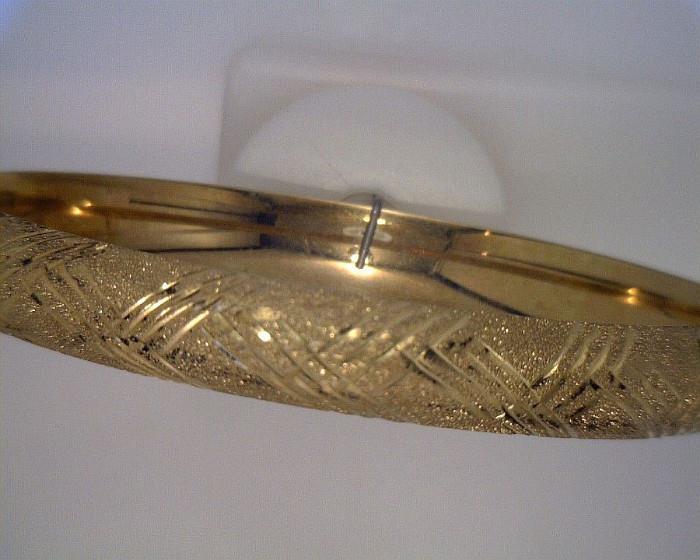 14K medium wide brite cut bangle bracelet