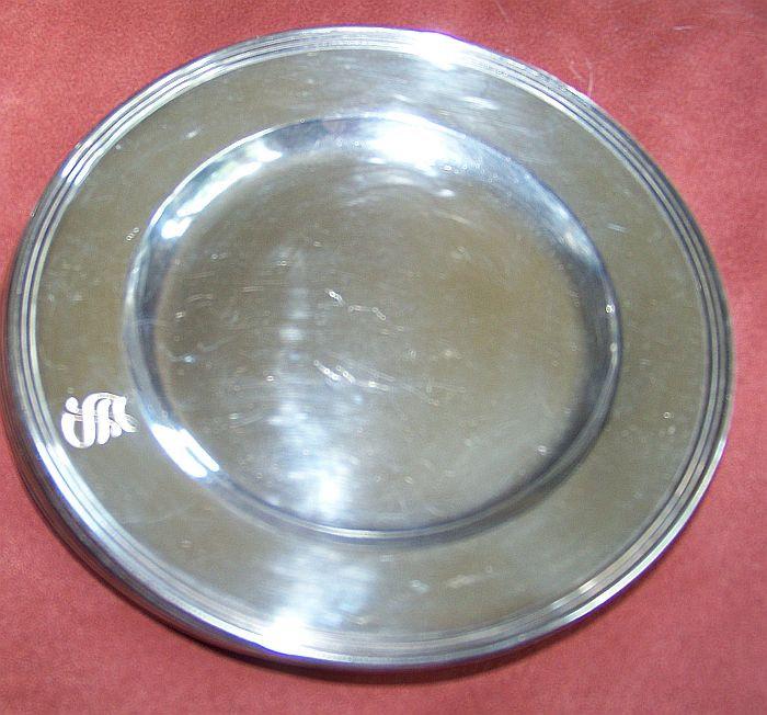 Set of 10 sterling plates