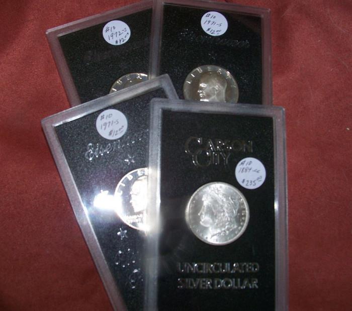 Carson City uncirculated silver dollars