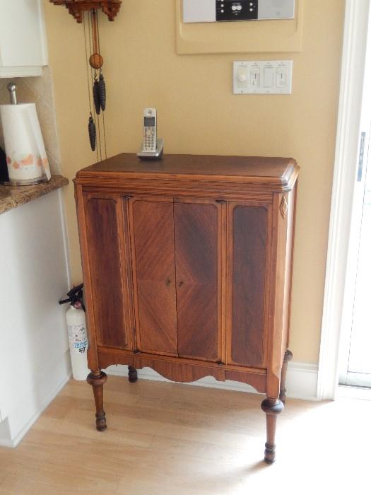 1940'S RADIO CABINET CONVERTED FOR STORAGE