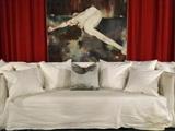 Gervosoni Ghost sofa by Paola Navone, in white slipcover