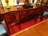 Antique Hepplewhite style inlaid mahogany style sideboard