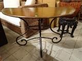 Two metal demi lune tables, sold separately