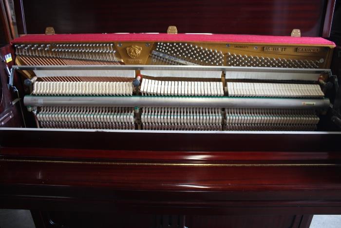 A19#4 Samick 2001 Studio Upright Piano Model JS118T Mahogany High Gloss Conditionof 9-10 #IJKD00271